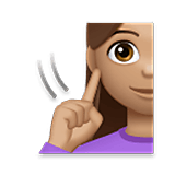 Emoji 🧏🏽‍♀️ Donna Con Problemi Di Udito: Carnagione Olivastra su LG Velvet.