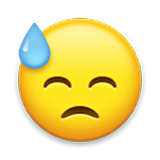 😓 Emoji Cara Con Sudor Frío en LG Velvet.