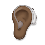 🦻🏿 Emoji Ohr mit Hörhilfe: dunkle Hautfarbe LG Velvet.