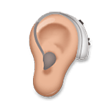 🦻🏽 Emoji Ohr mit Hörhilfe: mittlere Hautfarbe LG Velvet.