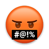 Emoji 🤬 Faccina Con Simboli Sulla Bocca su LG Velvet.