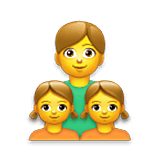 👨‍👧‍👧 Emoji Familie: Mann, Mädchen und Mädchen LG Velvet.