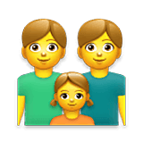 Emoji 👨‍👨‍👧 Famiglia: Uomo, Uomo E Bambina su LG Velvet.