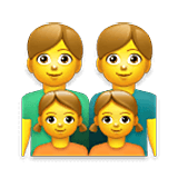 👨‍👨‍👧‍👧 Emoji Familie: Mann, Mann, Mädchen und Mädchen LG Velvet.