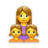 👩‍👧‍👧 Emoji Familie: Frau, Mädchen und Mädchen LG Velvet.