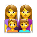 👩‍👩‍👧‍👦 Emoji Familie: Frau, Frau, Mädchen und Junge LG Velvet.