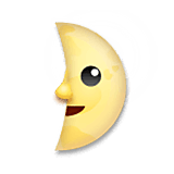 Emoji 🌛 Faccina Primo Quarto Di Luna su LG Velvet.