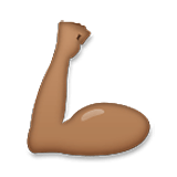 💪🏾 Emoji Bíceps Flexionado: Tono De Piel Oscuro Medio en LG Velvet.