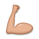 Emoji 💪🏽 Bicipite: Carnagione Olivastra su LG Velvet.