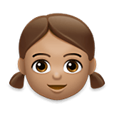 Emoji 👧🏽 Bambina: Carnagione Olivastra su LG Velvet.