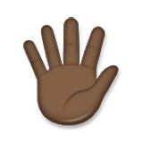 Hand mit gespreizten Fingern: dunkle Hautfarbe LG Velvet.