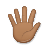 🖐🏾 Emoji Mão Aberta Com Os Dedos Separados: Pele Morena Escura na LG Velvet.