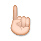 ☝🏼 Emoji nach oben weisender Zeigefinger von vorne: mittelhelle Hautfarbe LG Velvet.