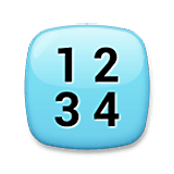 Emoji 🔢 Pulsante Con Numeri su LG Velvet.