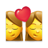 👩‍❤️‍💋‍👩 Emoji Beijo: Mulher E Mulher na LG Velvet.