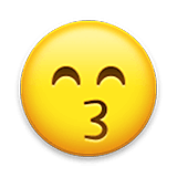 Emoji 😙 Faccina Che Bacia Con Occhi Sorridenti su LG Velvet.