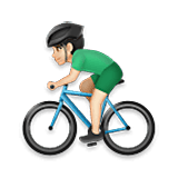 🚴🏻‍♂️ Emoji Hombre En Bicicleta: Tono De Piel Claro en LG Velvet.