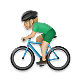 🚴🏼‍♂️ Emoji Hombre En Bicicleta: Tono De Piel Claro Medio en LG Velvet.