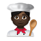 👨🏿‍🍳 Emoji Cocinero: Tono De Piel Oscuro en LG Velvet.