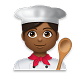 👨🏾‍🍳 Emoji Cocinero: Tono De Piel Oscuro Medio en LG Velvet.