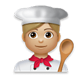 👨🏼‍🍳 Emoji Cocinero: Tono De Piel Claro Medio en LG Velvet.