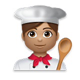 Emoji 👨🏽‍🍳 Cuoco: Carnagione Olivastra su LG Velvet.