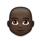 👨🏿‍🦲 Emoji Hombre: Tono De Piel Oscuro Y Sin Pelo en LG Velvet.