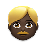 👱🏿‍♂️ Emoji Homem: Pele Escura E Cabelo Loiro na LG Velvet.