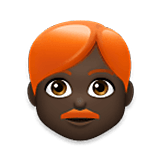 👨🏿‍🦰 Emoji Hombre: Tono De Piel Oscuro Y Pelo Pelirrojo en LG Velvet.