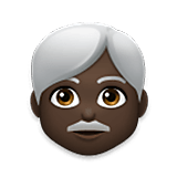 👨🏿‍🦳 Emoji Homem: Pele Escura E Cabelo Branco na LG Velvet.