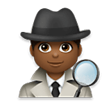 🕵🏾‍♂️ Emoji Detective Hombre: Tono De Piel Oscuro Medio en LG Velvet.