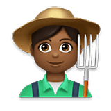👨🏾‍🌾 Emoji Agricultor: Tono De Piel Oscuro Medio en LG Velvet.
