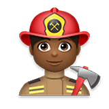 👨🏾‍🚒 Emoji Feuerwehrmann: mitteldunkle Hautfarbe LG Velvet.