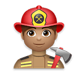 Emoji 👨🏽‍🚒 Pompiere Uomo: Carnagione Olivastra su LG Velvet.