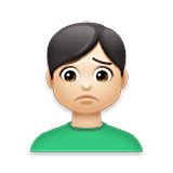 Emoji 🙍🏻‍♂️ Uomo Corrucciato: Carnagione Chiara su LG Velvet.
