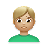 🙍🏼‍♂️ Emoji Hombre Frunciendo El Ceño: Tono De Piel Claro Medio en LG Velvet.