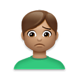 Emoji 🙍🏽‍♂️ Uomo Corrucciato: Carnagione Olivastra su LG Velvet.