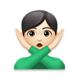 🙅🏻‍♂️ Emoji Mann mit überkreuzten Armen: helle Hautfarbe LG Velvet.