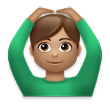 Emoji 🙆🏽‍♂️ Uomo Con Gesto OK: Carnagione Olivastra su LG Velvet.