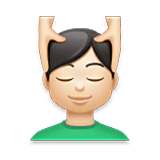 💆🏻‍♂️ Emoji Homem Recebendo Massagem Facial: Pele Clara na LG Velvet.