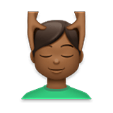 💆🏾‍♂️ Emoji Homem Recebendo Massagem Facial: Pele Morena Escura na LG Velvet.