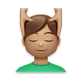 💆🏽‍♂️ Emoji Homem Recebendo Massagem Facial: Pele Morena na LG Velvet.