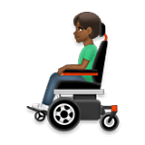 👨🏾‍🦼 Emoji Homem Em Cadeira De Rodas Motorizada: Pele Morena Escura na LG Velvet.