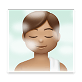 Emoji 🧖🏽‍♂️ Uomo In Sauna: Carnagione Olivastra su LG Velvet.