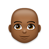 👨🏾‍🦲 Emoji Hombre: Tono De Piel Oscuro Medio Y Sin Pelo en LG Velvet.