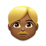👱🏾‍♂️ Emoji Homem: Pele Morena Escura E Cabelo Loiro na LG Velvet.