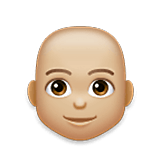 👨🏼‍🦲 Emoji Hombre: Tono De Piel Claro Medio Y Sin Pelo en LG Velvet.