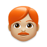 👨🏼‍🦰 Emoji Hombre: Tono De Piel Claro Medio Y Pelo Pelirrojo en LG Velvet.