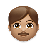 Emoji 👨🏽 Uomo: Carnagione Olivastra su LG Velvet.