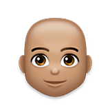 👨🏽‍🦲 Emoji Hombre: Tono De Piel Medio Y Sin Pelo en LG Velvet.